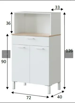 Mueble Blanco/Madera Cocina 72x40x126cm
