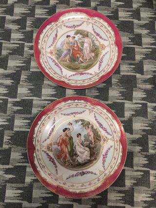 Platos antiguos de porcelana Sajonia