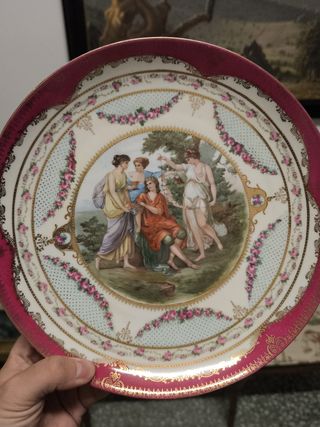 Platos antiguos de porcelana Sajonia