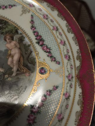 Platos antiguos de porcelana Sajonia