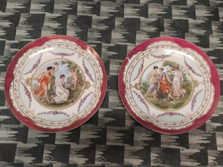 Platos antiguos de porcelana Sajonia