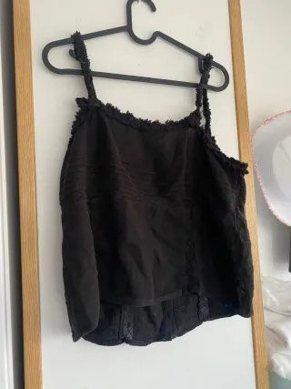 Top Zara Negro Encaje