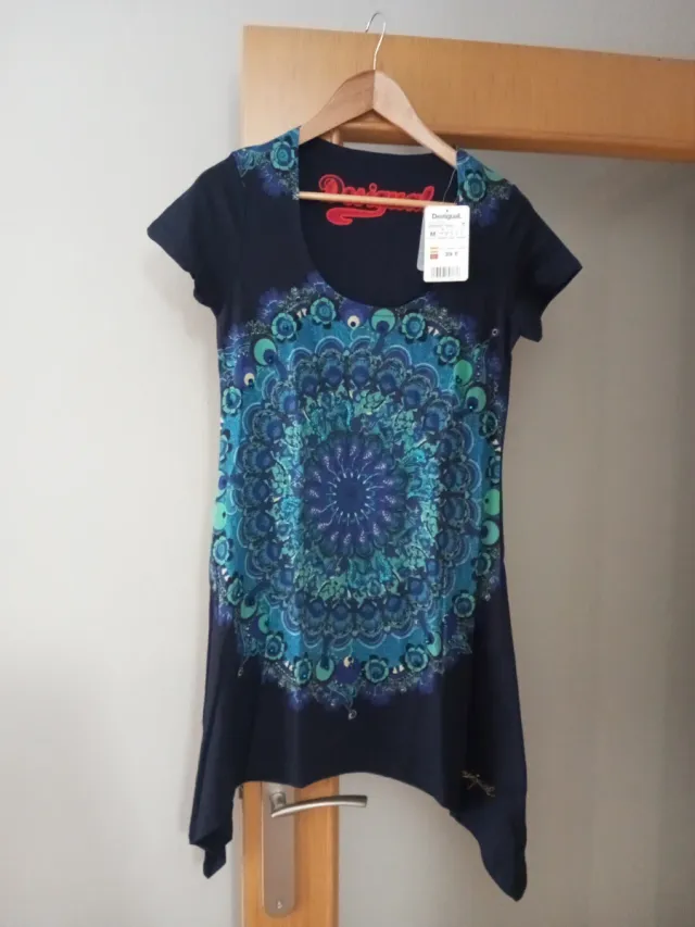 Vestido Desigual Azul/Verde Talla M