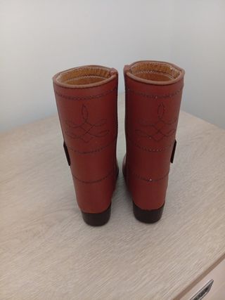 Botos de niño de cuero legítimo marrón número 20