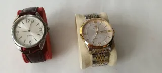 Lote 2 relojes hombre oro y plata, Quartz y OLEVS
