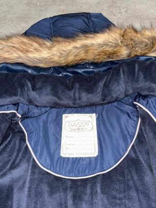 Abrigo Puffer Largo Azul con Capucha