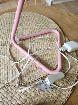 Lámpara IKEA HARTE Rosa y Plateada