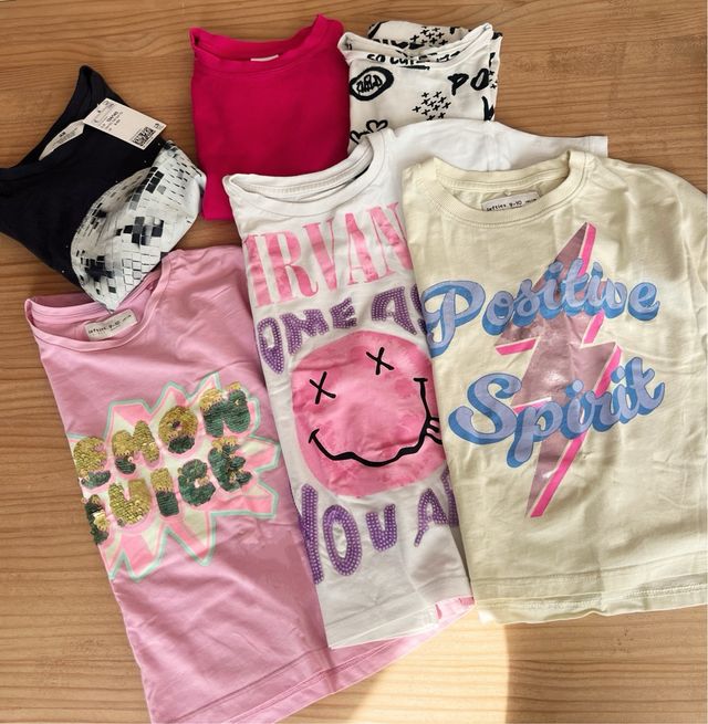 Lote 6 camisetas t. 9-10
