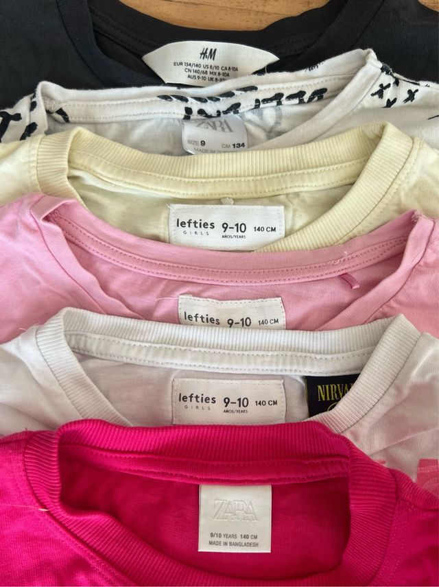 Lote 6 camisetas t. 9-10