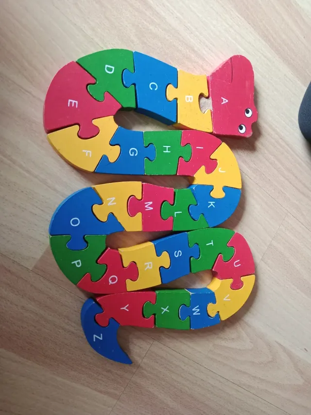 Puzzle Serpiente Madera Números 1-26