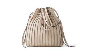 Bolso acordeón plisado beige