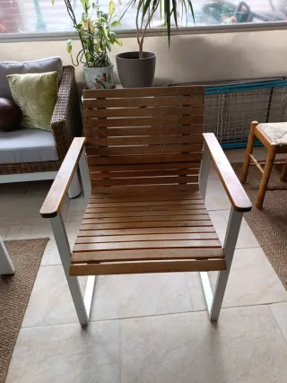 Sillón individual aluminio y madera
