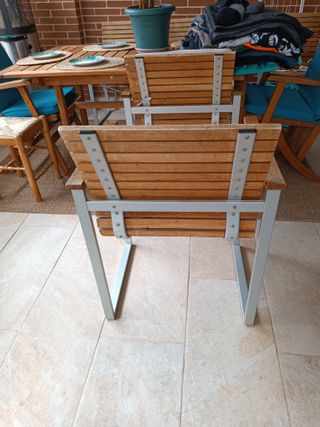 Sillón individual aluminio y madera