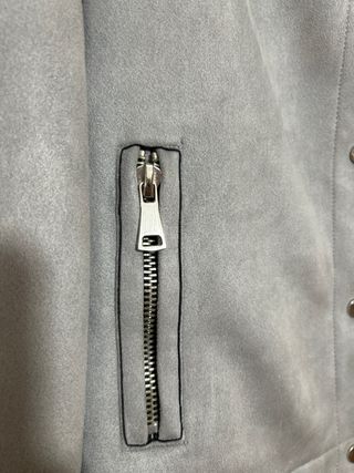 Chaqueta Mango Antelina Gris Talla M