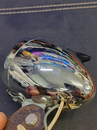 Foco Bicicleta Antiguo Cromado