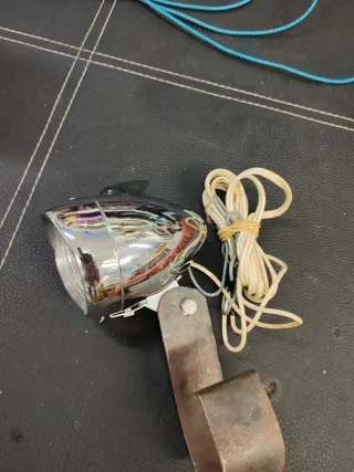 Foco Bicicleta Antiguo Cromado