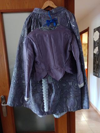 Traje Fallera Niña Morado y Plateado