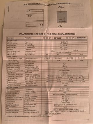 Lovato BCF 0250 12 Cargador Batería