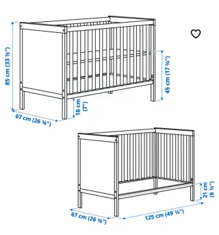Cuna Sundvik blanca (tipo colecho)