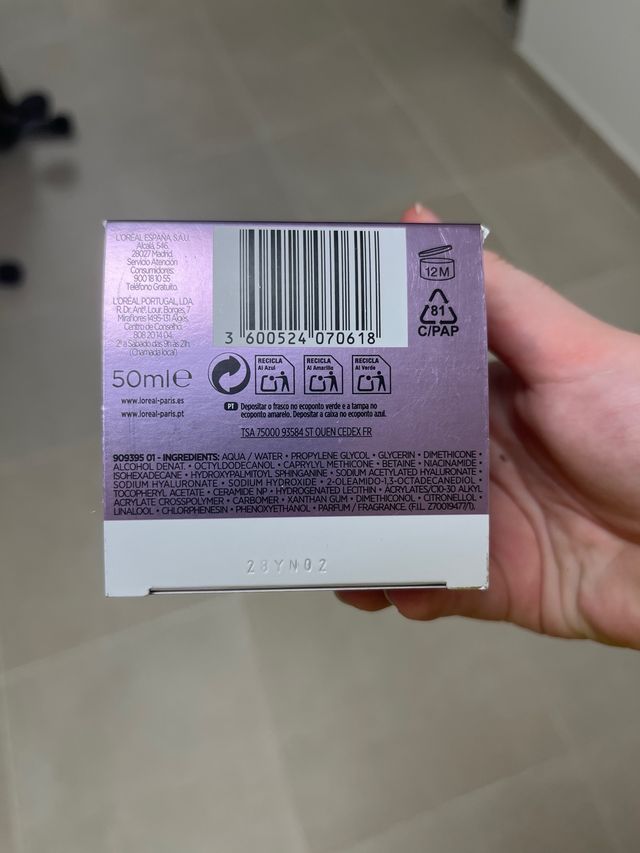 Crema L'Oréal Revitalift Filler Ácido Hialurónico