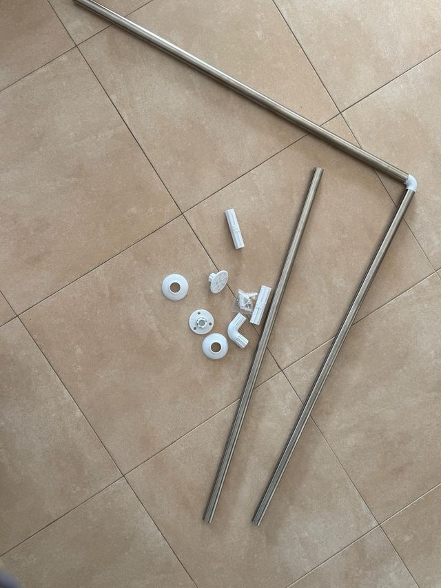 Barra Cortina Ducha Metal Plateado