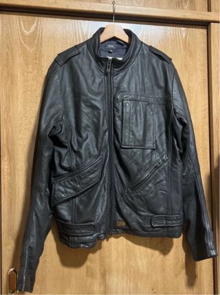 Cazadora de cuero G-Star RAW Negra