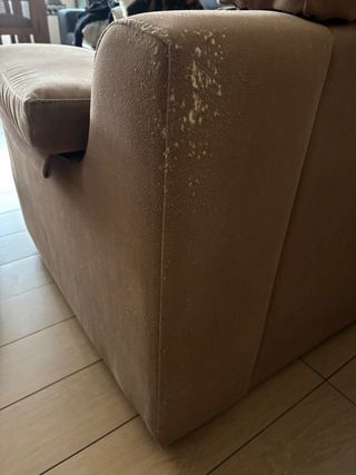 Sofá de 2 plazas tela marrón. 