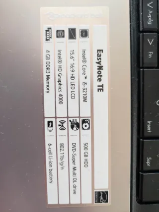 Packard Bell Easy note TE