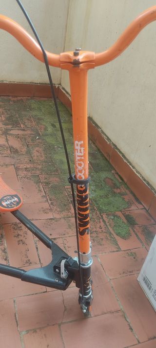 Dos Patinetes plegables dobles infantiles naranjas