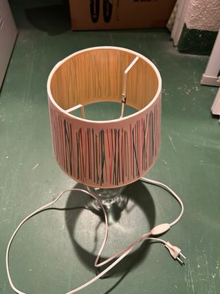 Lámpara de mesa cristal y tela