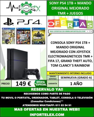 PS4 1TB + Mando Mejorado + Juegos (Seminueva)