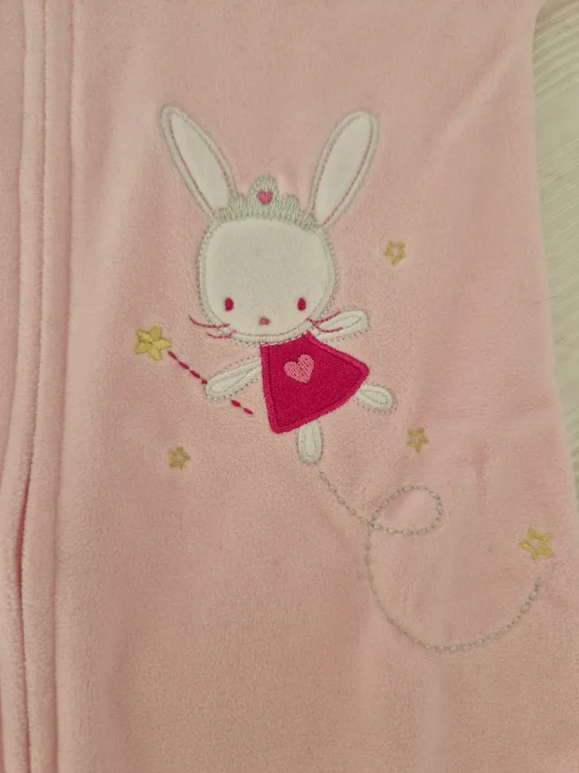 Tuta sacco neonata rosa con coniglietto