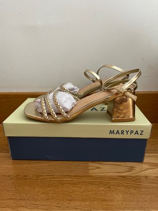 Sandalias tacón Marypaz doradas