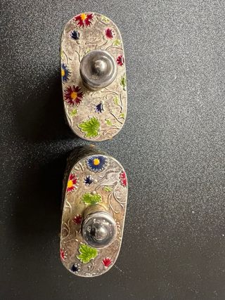 2 Bottiglie Smaltate Fiori