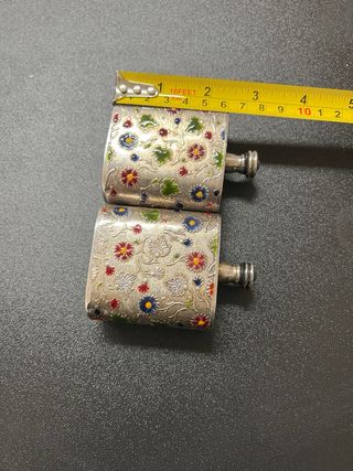 2 Bottiglie Smaltate Fiori