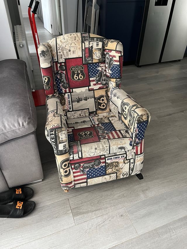 Mecedora estilo patchwork Route 66
