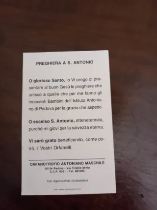 Santino Sant'Antonio con preghiera