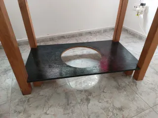 Mesa camilla tela floral marrón