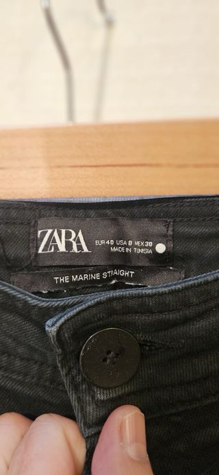 Pantalón Zara Wide Leg Negro Mujer
