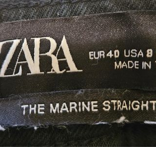 Pantalón Zara Wide Leg Negro Mujer