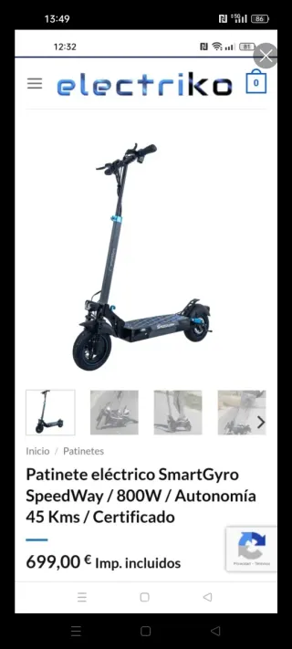 Patinete Eléctrico Smartgyro