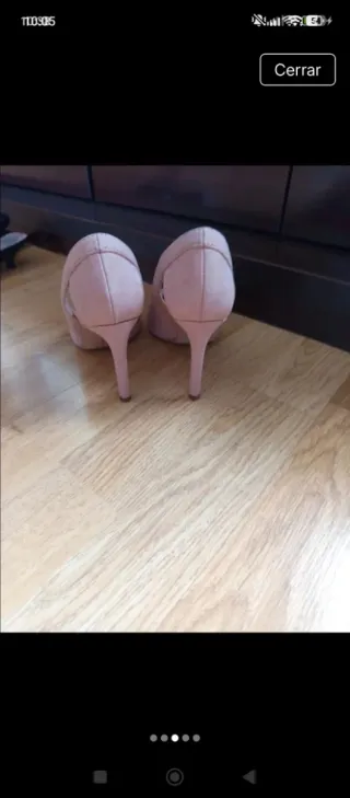 Zapatos de tacón rosa empolvado talla 35