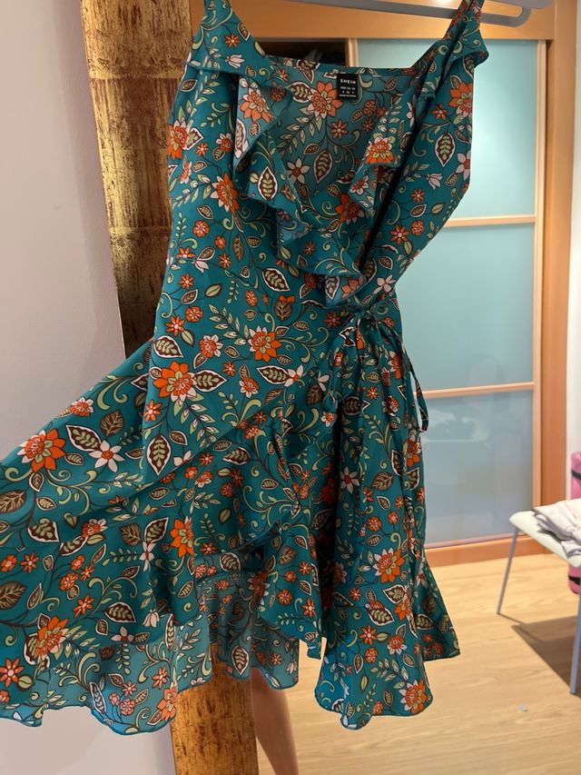 Vestido Shein volantes estampado floral