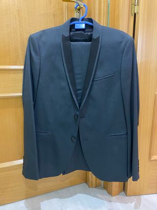 Traje de Chaquet Hombre Negro/Gris