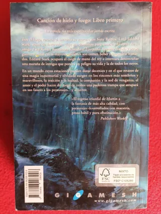 Libro Juego de Tronos-Canción de Hielo y Fuego 1