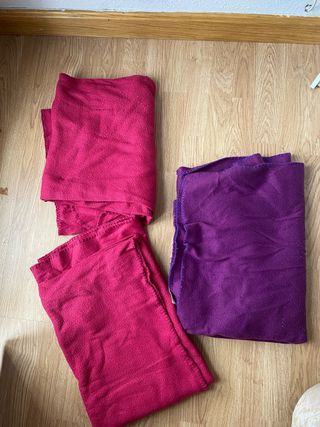 lote 3 mantas de polar rosas y moradas