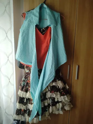 Conjunto Flamenco Falda y Chal