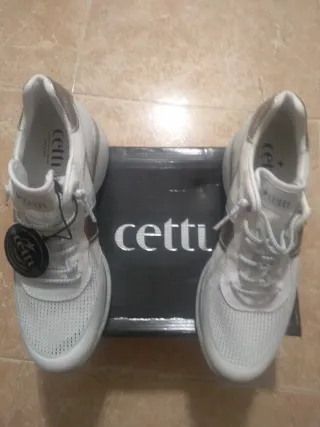 Zapatillas Cetti Blancas y Doradas