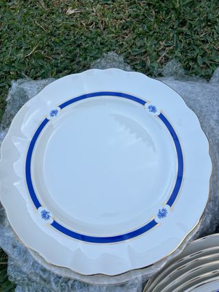 Vajilla San Claudio porcelana azul y blanca