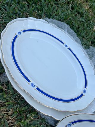 Vajilla San Claudio porcelana azul y blanca